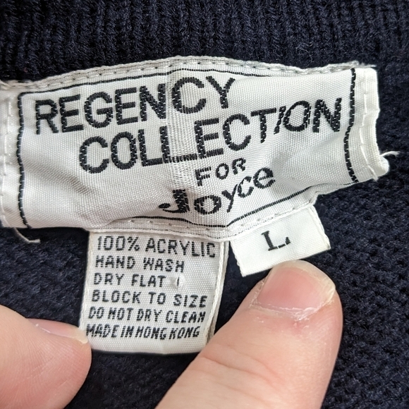 Vintage Regency Collection black white blue sequin cardigan sweater L - Picture 8 of 8